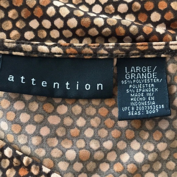 ATTENTION LARGE BROWN POLKA DOT SLEEVELESS TOP - Picture 7 of 8